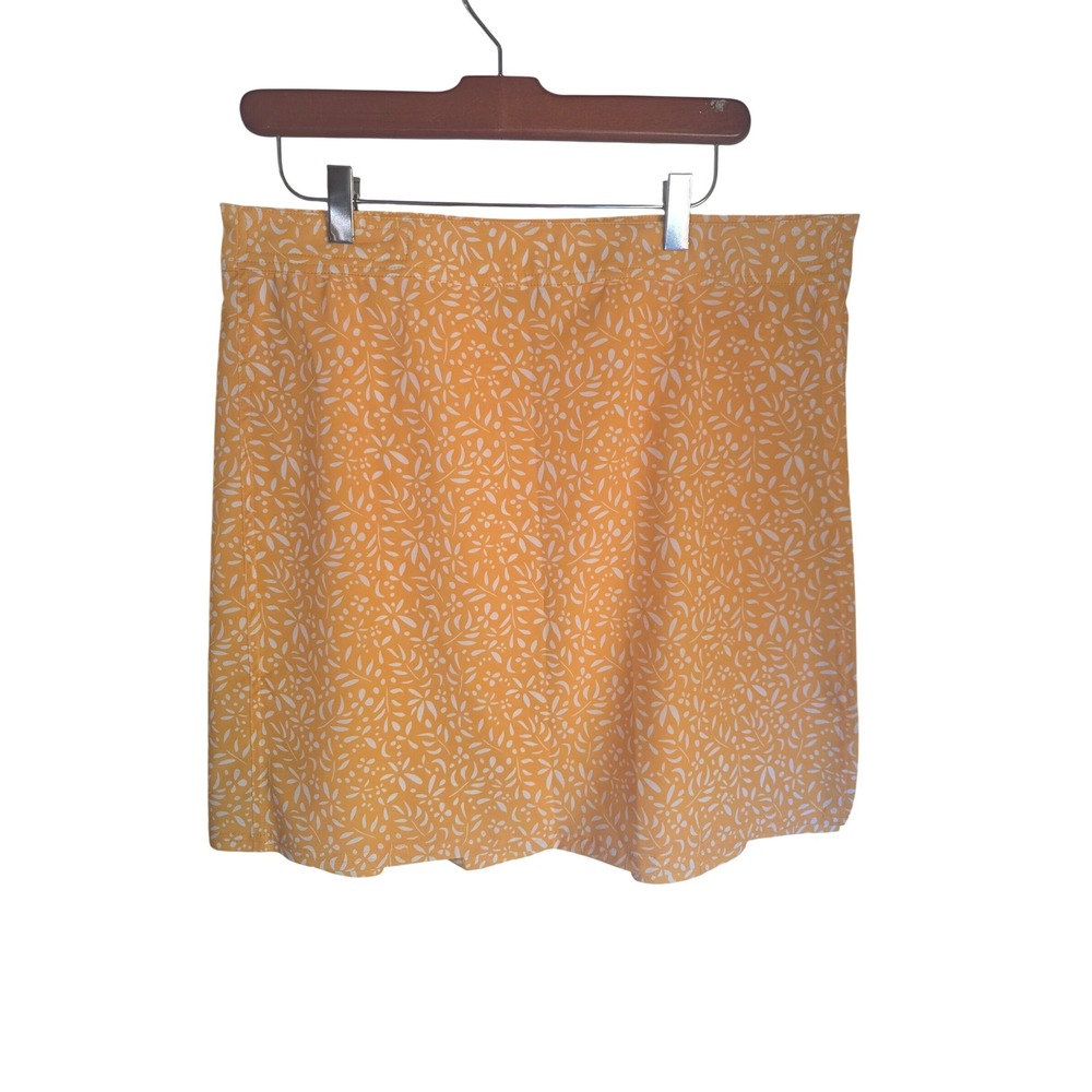 RipSkirt Hawaii Yellow White Tropical‎ Leaf Wrap Skirt Large Mini Light Weight